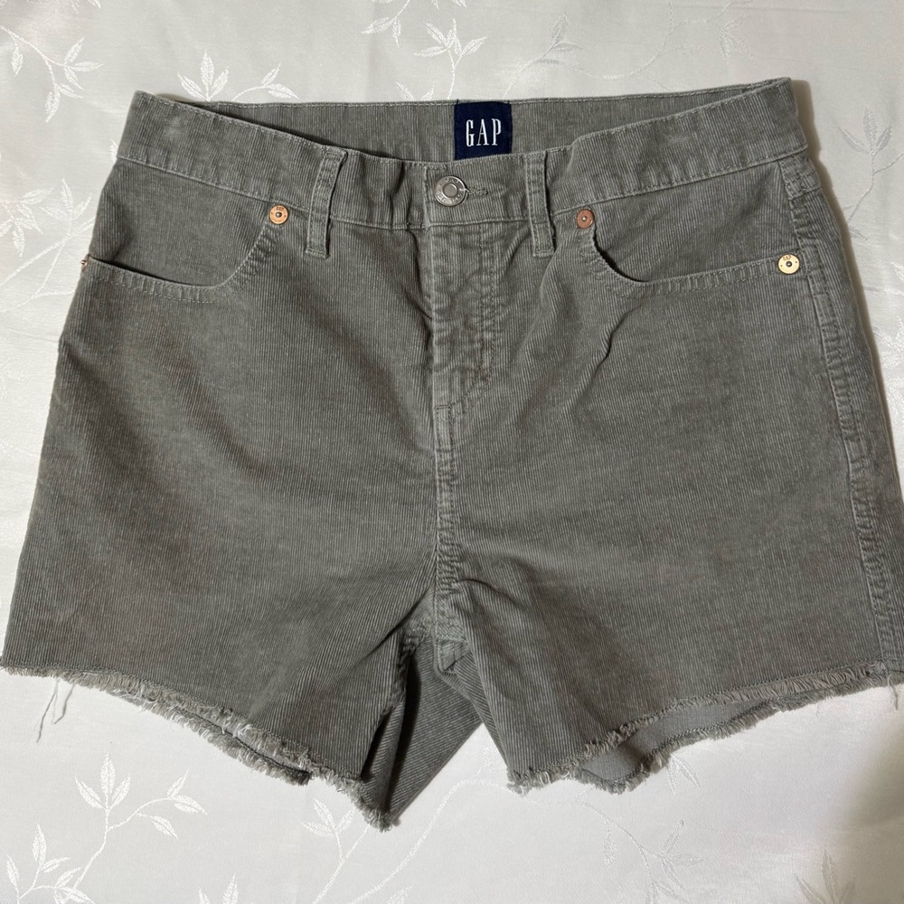 GAP Women's Olive Green Corduroy Cutoff Shorts